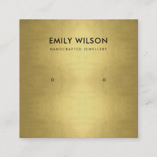 CARTE DE VISITE CARRÉ LOGO DE REGAL FAUX GOLD FOIL STUD EARRÊT AFFICHER