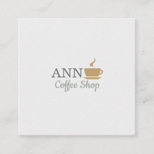 Carte De Visite Carré Logo de tasse à café professionnel moderne