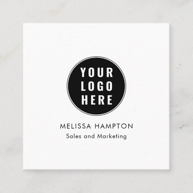 Carte De Visite Carré Logo d'entreprise moderne et employés (Devant)