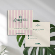 Logo d'entreprise vert avec rayures roses rétro pr