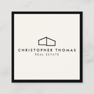 Carte De Visite Carré Logo d'habitation moderne Immobilier, Réaliseur iv