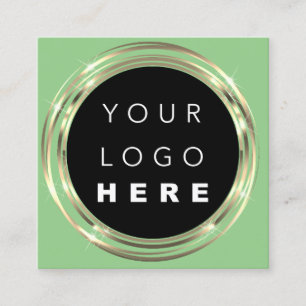 Carte De Visite Carré Logo du code QR Boutique en ligne Frame Gold Orang