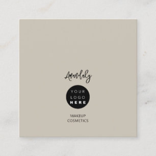 Carte De Visite Carré Logo du code QR Cement Terre Minimums gris