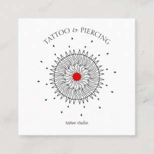 Carte De Visite Carré Logo du Studio de Tatouage et de Piercing Celestia