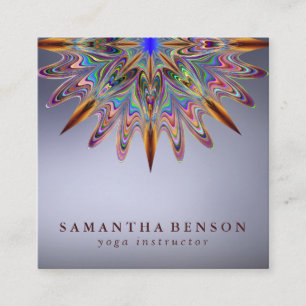 Carte De Visite Carré Logo élégant Lotus Flower Yoga