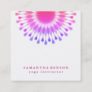 Carte De Visite Carré Logo élégant Lotus Flower Yoga