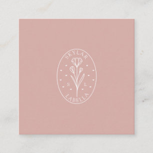 Carte De Visite Carré Logo et monogramme floraux modernes