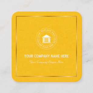 Carte De Visite Carré Logo et nom d'entreprise personnalisés modernes et