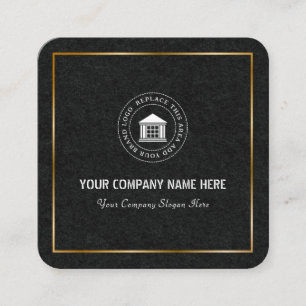 Carte De Visite Carré Logo et nom d'entreprise personnalisés modernes et