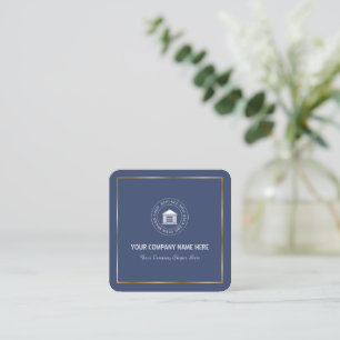 Carte De Visite Carré Logo et nom d'entreprise personnalisés modernes et