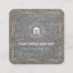 Carte De Visite Carré Logo et nom d'entreprise simple et personnalisé