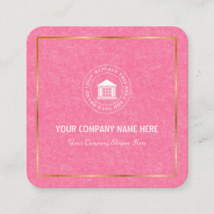 Carte De Visite Carré Logo et nom d'entreprise simple et personnalisé