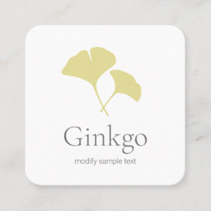 Carte De Visite Carré Logo Ginkgo Leaf