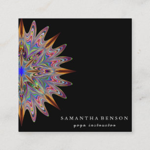 Carte De Visite Carré Logo Lotus Flower Logo Yoga Carré voiture d'affair