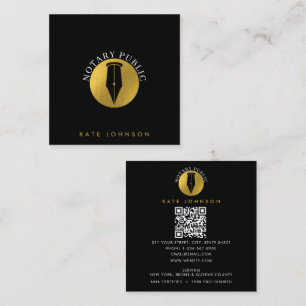 Carte De Visite Carré Logo minimaliste d'agent de signature de service n