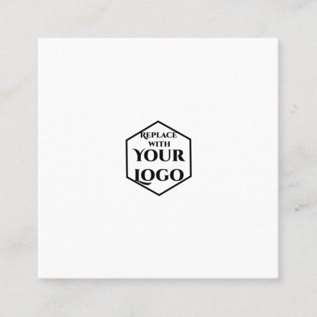 Carte De Visite Carré Logo minimum simple Moins est plus (Devant)