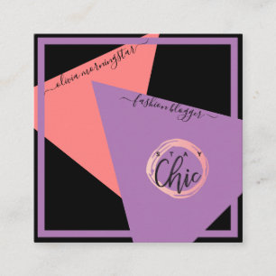 Carte De Visite Carré Logo moderne Mode géométrique VOS COULEURS