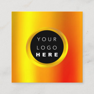 Carte De Visite Carré Logo moderne Professionnel Lumineux Personnalisé O