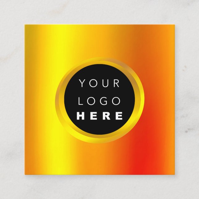 Carte De Visite Carré Logo moderne Professionnel Lumineux Personnalisé O (Devant)