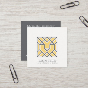Carte De Visite Carré Logo Mosaïque Lion   Code QR