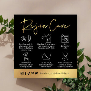 Carte De Visite Carré Logo noir & or Logo Rein Guide de prise en charge