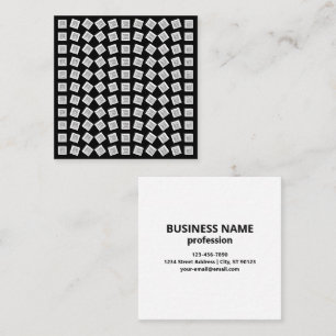 Carte De Visite Carré Logo ou motif d'image unique Noir (modifiable)