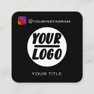 Carte De Visite Carré Logo personnalisé   Code QR   icônes de médias soc
