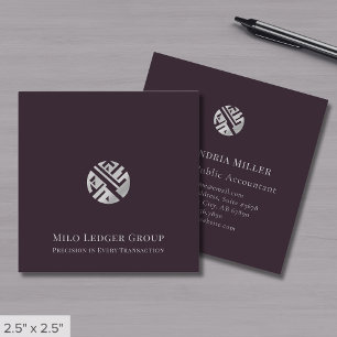 Carte De Visite Carré Logo personnalisé de conseil en comptabilité éléga