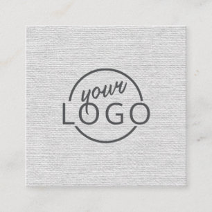 Carte De Visite Carré Logo personnalisé de linge gris clair minimal mod