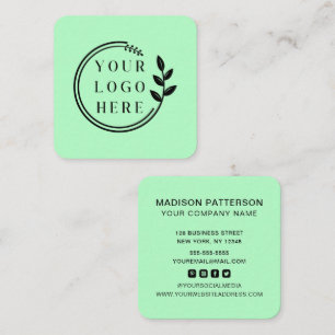 Carte De Visite Carré Logo personnalisé Icônes minimalistes modernes des