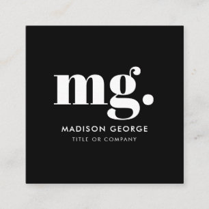 Carte De Visite Carré Logo personnalisé Moderne Minimaliste Médias socia