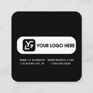 Carte De Visite Carré Logo personnalisé moderne noir et blanc