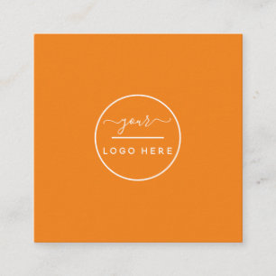 Carte De Visite Carré Logo personnalisé noir, élégant, carré, profession