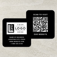 Logo personnalisé noir moderne et code QR