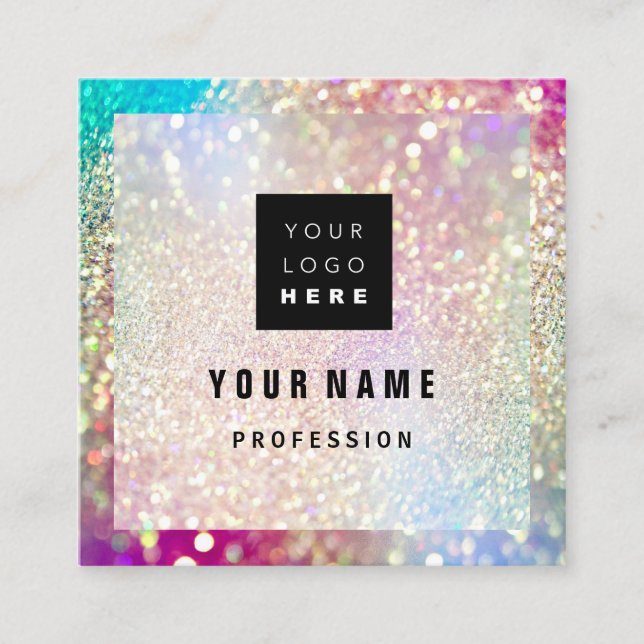 Carte De Visite Carré Logo personnalisé Professional MAKEUP ARTISTE Esth (Devant)