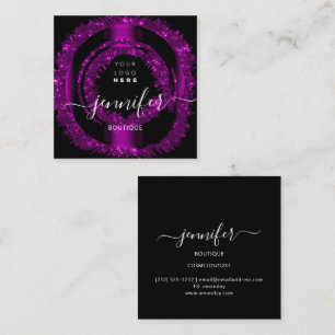 Carte De Visite Carré Logo professionnel Boutique Logo Parties scintilla