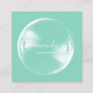Carte De Visite Carré Logo professionnel de maquillage de beauté Bubble