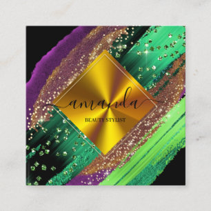 Carte De Visite Carré Logo professionnel de maquillage de beauté Tropic