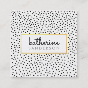 Carte De Visite Carré LOGO PROFESSIONNEL EMBLEM moderne noir faux or