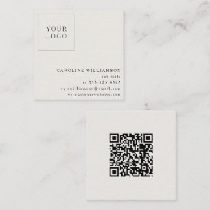 Carte De Visite Carré Logo Professionnel Minimaliste Moderne Nuage Blanc