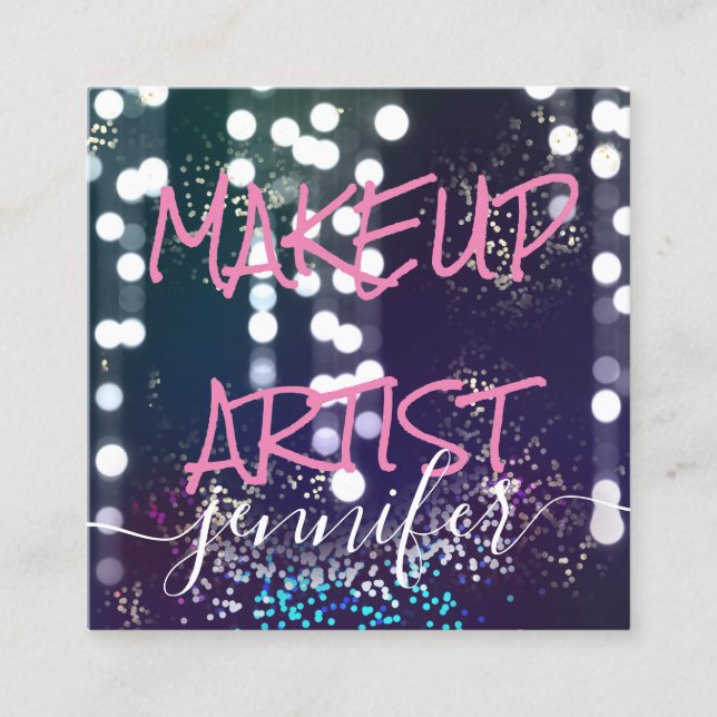 Carte De Visite Carré Logo Professionnel Nails Beauté Hair Film Maker (Devant)