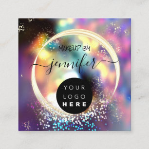 Carte De Visite Carré Logo professionnel Nails Beauty Hair Holograph