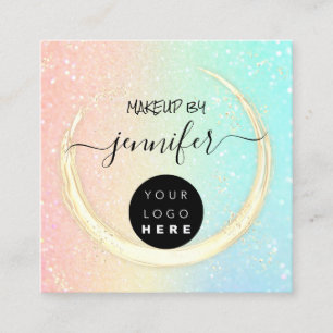 Carte De Visite Carré Logo professionnel Nails Beauty Hair Ombre Parties
