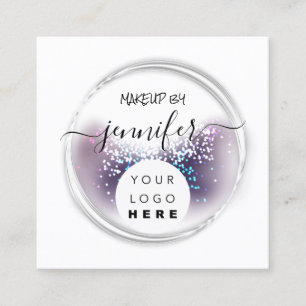 Carte De Visite Carré Logo professionnel Nails Beauty Hair White Abstrai
