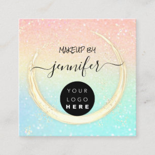Carte De Visite Carré Logo professionnel ongles Beauté Rose Rose Parties