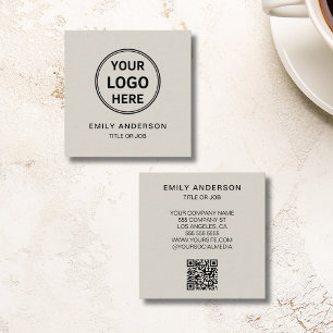 Carte De Visite Carré Logo QR minimaliste moderne