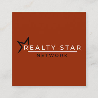 Carte De Visite Carré Logo rouge avec la bannière rouge