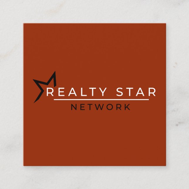 Carte De Visite Carré Logo rouge avec la bannière rouge (Devant)