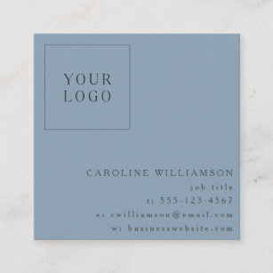 Carte De Visite Carré Logo Simple minimaliste bleu professionnel