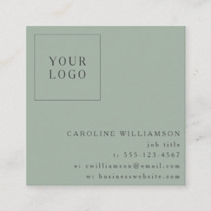 Carte De Visite Carré Logo Simple Moderne Minimaliste Sage Professionnel
